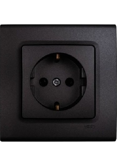 Linnera Life Topraklı Priz Mek+kapak Çerçeve Dahil - Gece Siyahı 90444008