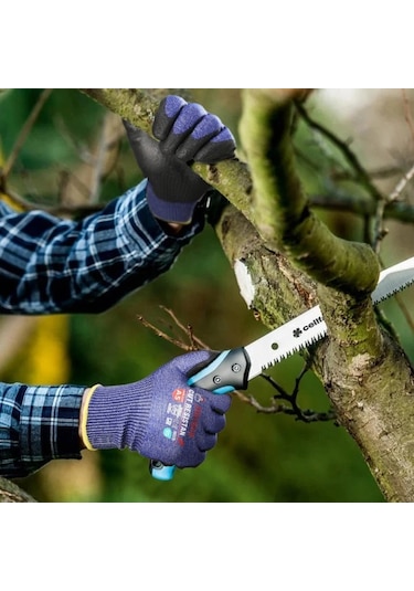 Willowhaven Mavi 5 Seviye Kesilmeye Dayanıklı İş Eldiveni - Pu Kaplama Kaymaz Nefes Alabilir