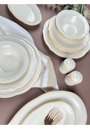 Porser Altın File Fulya Yemek Takımı 12 Kişilik 53 Parça Fly53ykprs1082 Çok Renkli