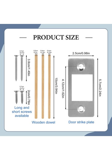 Suntek Kapı Mandalı Için Kilit Önleyici Çarpma Plakası 5,7 Cm X 2,5 Cm