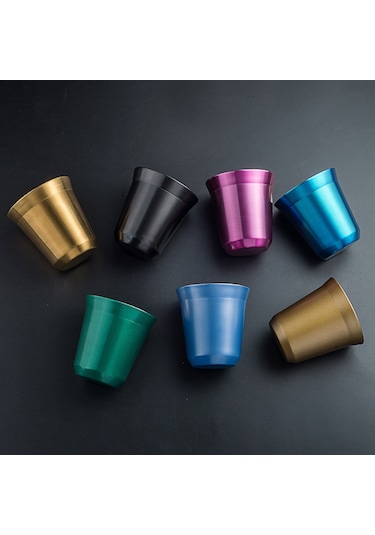 Paslanmaz Çelik Kahve Fincanı Paslanmaz Çelik Isı Yalıtımlı Metal Kupa Çift Katmanlı Kahve Fincanı Evde Kahve İçin Altın