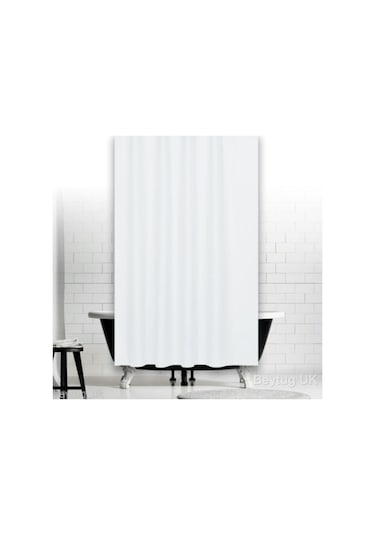 Zethome Jackline Banyo Duş Perdesi 0010 Beyaz Çift Kanat 2X120X20 Beyaz