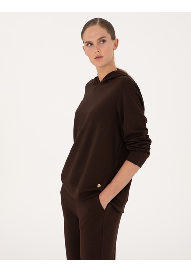Pierre Cardin Kadın Kahverengi Sweatshirt 50314972-vr029 Kahverengi