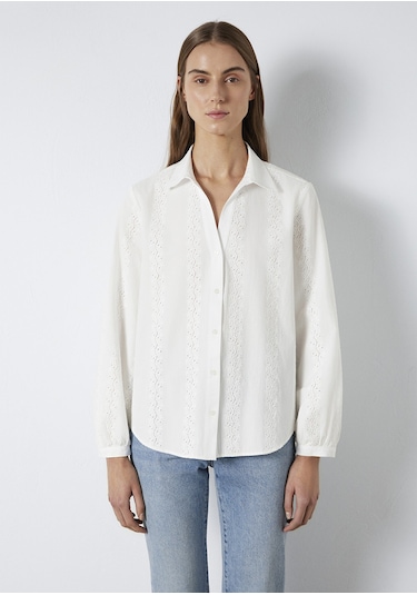 Mavi - Nakış Detaylı Ekru Gömlek 1211380-70057 Ekru