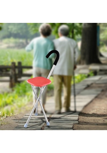 Suntek Katlanır Baston Koltuk Kolu Kırmızı