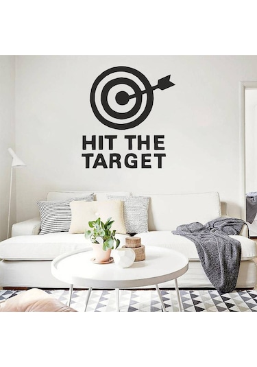 Hit The Target Hedefi Vur Duvar Kapı Cam Klozet Kapağı Banyo Wc Sticker 25x23 Cm