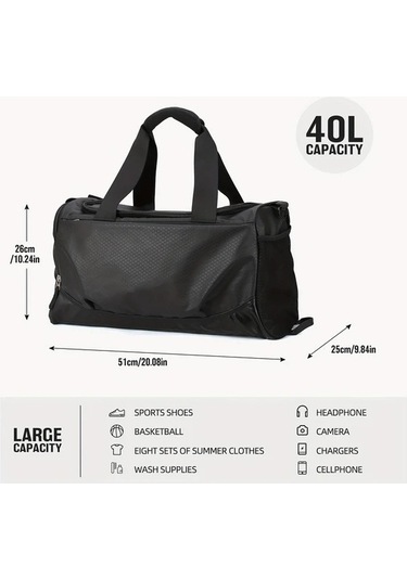 Sandwich Motion003 Siyah Katlanır Fitness Çantası - Ayakkabı Bölmeli Seyahat Sırt Çantası Siyah