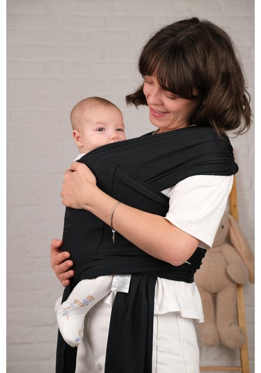 Sırt Destekli Ayarlanabilen Sling, Taşıma Şalı, Ana Kucağı Siyah