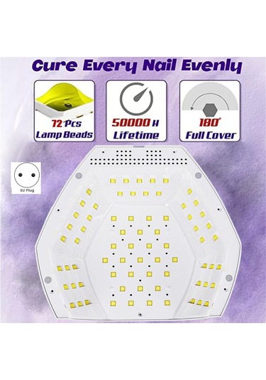 Xurunkeji Uv Tırnak Lambası Tırnak Işık Terapi Makinesi Uv Tırnak Cilası Pişirme Lambası Jel Cila İçin Hızlı Kürleme Kurutucu Led Lambalar Ab Fişi