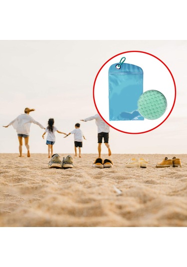 Suntek Kum Temizleme Torbası Fırçası Cilt Dostu Plaj Mavi MAvi