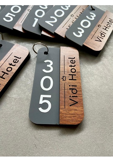 Yönline 2 Adet Anahtarlık, Otel, Pansiyon, Yurt, Butik, Bungalov Otel