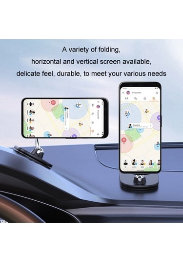Luckysouk Alüminyum Alaşım + Silikon Manyetik Adsorpsiyon Araç Navigasyon Katlanır Telefon Tutucu Braketi Siyah Yok Havalandırma B1f8u8