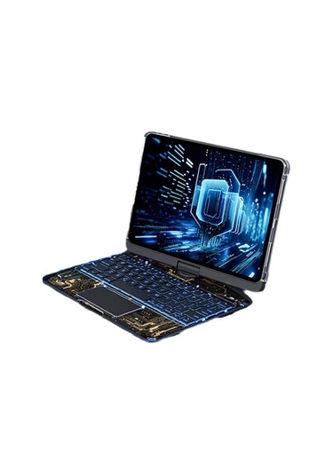 Ds-derın Jp12.9 İpad Pro 12.9 2022 Kılıf Vales Dönen Ledli Klavyeli Tablet Kılıfı - Siya-118907 Siyah