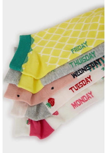 Defacto Kız Çocuk 5li Pamuklu Patik Çorap F7117a8nskr1 ÇoK Renkli