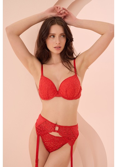 Loya Kadın Kırmızı Parma Destekli Tek Sütyen Kırmızı