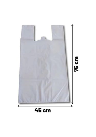 15 Adet 45x75 Ultra Kalın Taşıma Poşeti 40-50 Kg Taşır