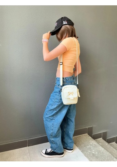 Kız Çocukları İçin Fiyonklu Cross-body Omuz Çantası 405368470 Beyaz