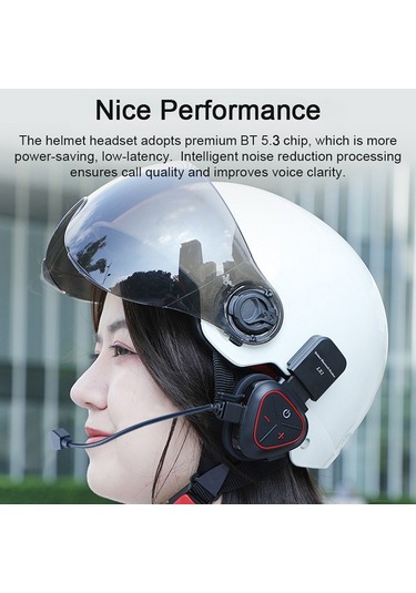 Lx1 Motosiklet Yarım Kask Su Geçirmez Kablosuz 5.3 Bluetooth Kulaklık, Sürüm: İngilizce Klasik Mavi