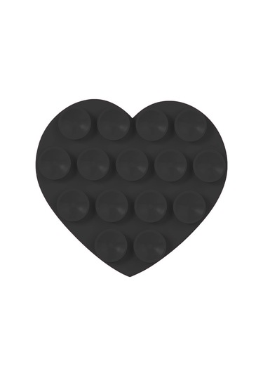 Forzacase Çift Taraflı Silikon Vakumlu Eller Serbest Cep Telefon Tutacağı Kalp - Fc1109 Siyah