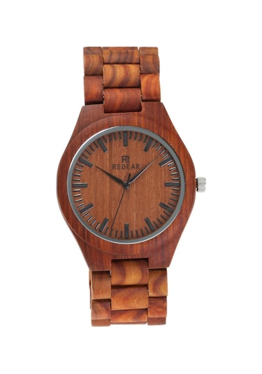 Erkek Ahşap Saat Analog Kuvars Saat Sandal Ağacı Malzeme Hafif Günlük Saatler Vintage Kol Saati Erkek Ve Kırmızı Sandal Ağacı Kayış Diğer