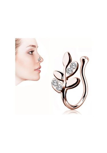 Suntek Sahte Burun Halkaları 18g Dudak Kulak Septum Halkası Altın - Gül