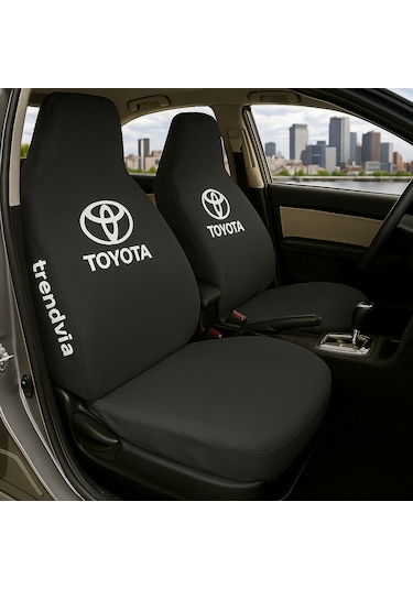 Toyota Uyumlu Ön Arka Koltuk Kılıfı Penye Servis Tipi Oto Koltuk Koruma Seti Siyah