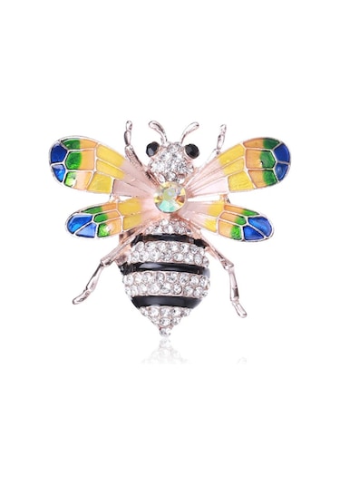 Vintage Klasik Kadınlar Lüks Arı Kristal Broş Takı Büyük Rhinesotne Metal Style 4 Style 4 Çok Renkli