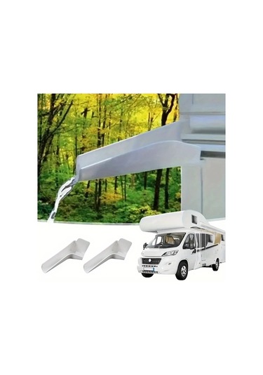 Chuangyinshop 2 Adet Pvc Karavan Çatı Oluk Su Tahliye Sistemi - Beyaz, Çeşitli Modellere Uygun