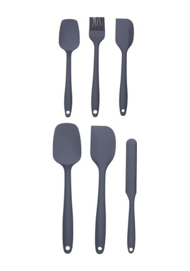 Thentech Slikon Spatula Seti Slikon Spatula Ve Fırça Seti Tüm Parçalar İle Gri