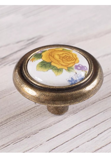 Ofk Mobilya Kolları Düğmeler Metal Seramik 4 Adet 215227676 Bronz Rengi