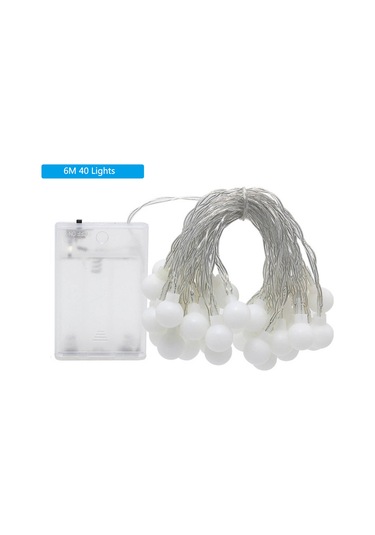 Qingmipy 6 Metre 40 Işıklı Renkli Sabit Ve Yanıp Sönen Bahçe Ve Ev Dekorasyonu İçin Peri Işığı Beyaz