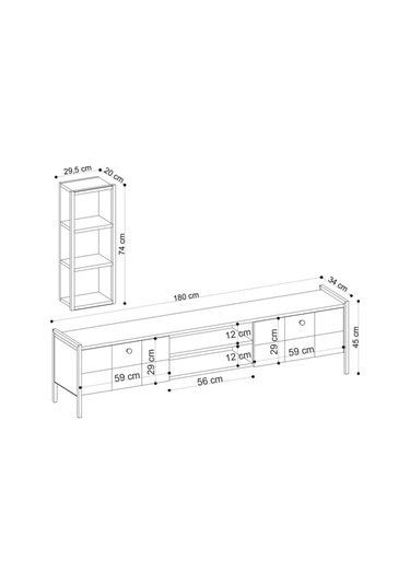 Decormet Paola Tv Sehpası Safir Meşe Diğer