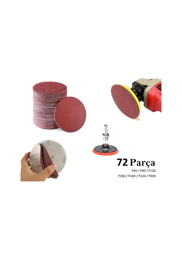 Venoa Ahşap Metal Cırt Zımpara Kağıdı 115 Mm Disk Ve Matkap Uç Set 72 Parça