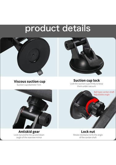 Siyah Dikiz Aynası Vantuz Dikiz Aynası Otomobil Araçlar Suv İçin Geniş Açı Dikiz Aynası