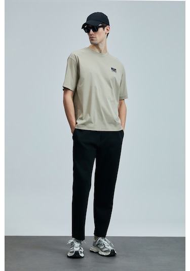 Lufian Mask Modern Grafik T- Shirt Bej Bej 111020248100550 Bej