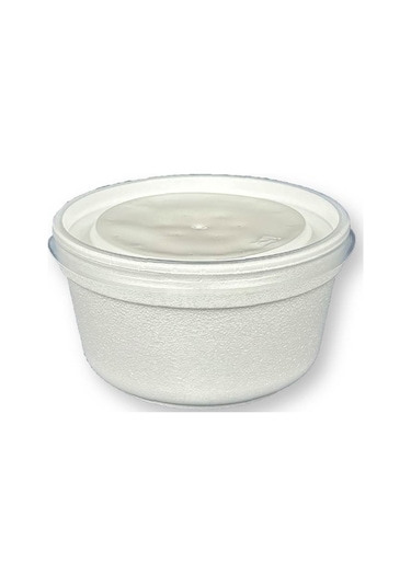500 Adet 350cc Kapaklı Beyaz Köpük Kase