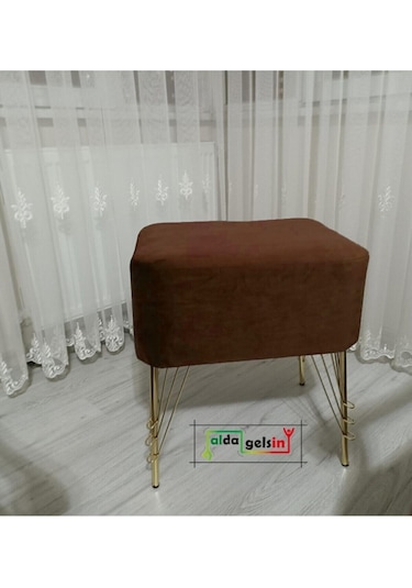 Ultra Lüks Metal Ayak Alda Parrot Puf Gold Bordo