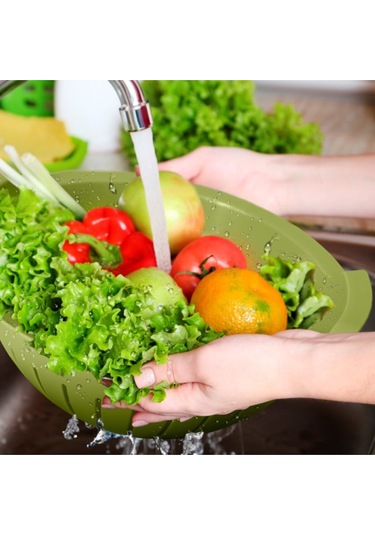 Ceronni Handy Kaseli Süzgeç 3 Lt Yeşil Yeşil