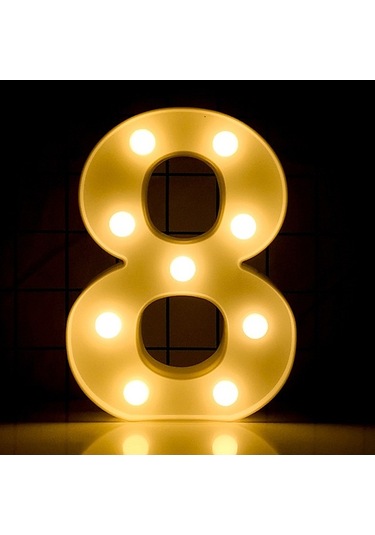 Pazly Led'ler Numaraları Işık Ampullerle Ayakta Burcu Gece Renkli L5699-8 Diğer Ürün Diğer