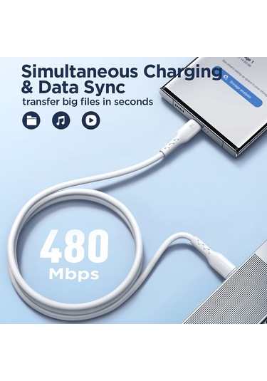Joyroom Sa26-cc3 Flaş Şarj Serisi 60w Usb-c / Type-c - Usb-c / Type-c Hızlı Şarj Veri Kablosu, Kablo Uzunluğu: 1m
