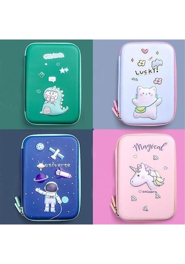 Sevimli Unicorn Desenli Kalem Kutusu Ve Okul Kırtasiye Çantası Renkli Okul Malzemeleri Organizasyonu İçin Pratik Kılıf Pembe