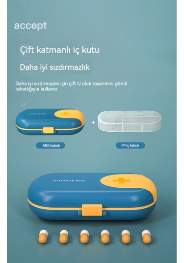 Taşınabilir İlaç Dağıtım Kutusu-mavi