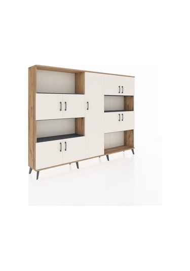 Arges Dolap 10 Raflı 9 Kapaklı 220x30x163 Çam-aytaşı/antrasit Çam-aytaşı/antrasit