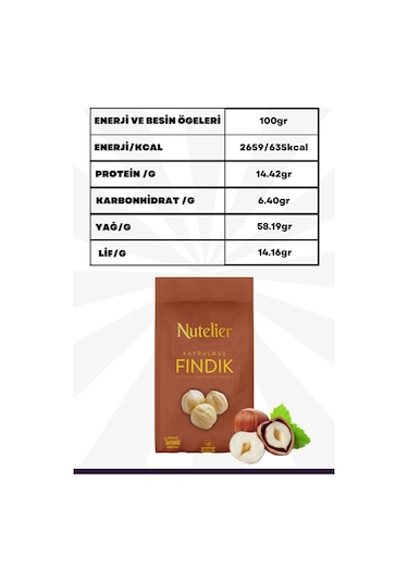 Nutelier Çifte Kavrulmuş Fındık 250 G