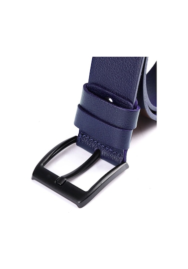 Manda Derisi Erkek Kot Kemeri 4,5 Cm Siyah - Lacivert