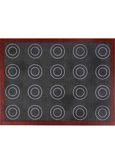 Chuangyinshop Kırmızı Siyah Silikon Pişirme Matı Yapışmaz Ve Yeniden Kullanılabilir Fırın Altlığı Kırmızı-siyah