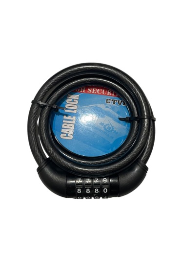 Bisiklet Şifreli Kilit 12 Mm 100 Cm Siyah Ayarlanabilir Şifre