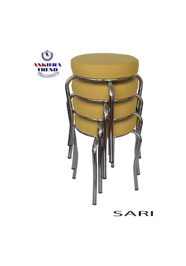 Tabure (Krom Ayaklı) (4 Adet) - Mutfak Balkon Taburesi