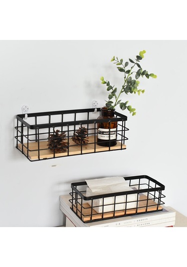 Youmex Duvar Takılan Demir Sanat Depolama Sepeti - Geniş 29x13x10 Cm, Çeşitli Eşyaları Düzenle, Ev Ve Ofis İçin Dayanıklı Tasarım Beyaz, Taşsız