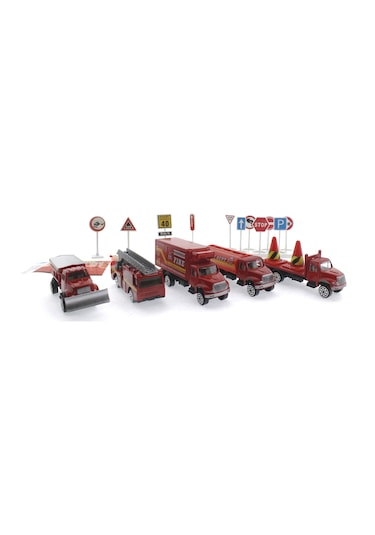 Die Cast Metal 20 Parça İtfaiye Seti - Tankerli